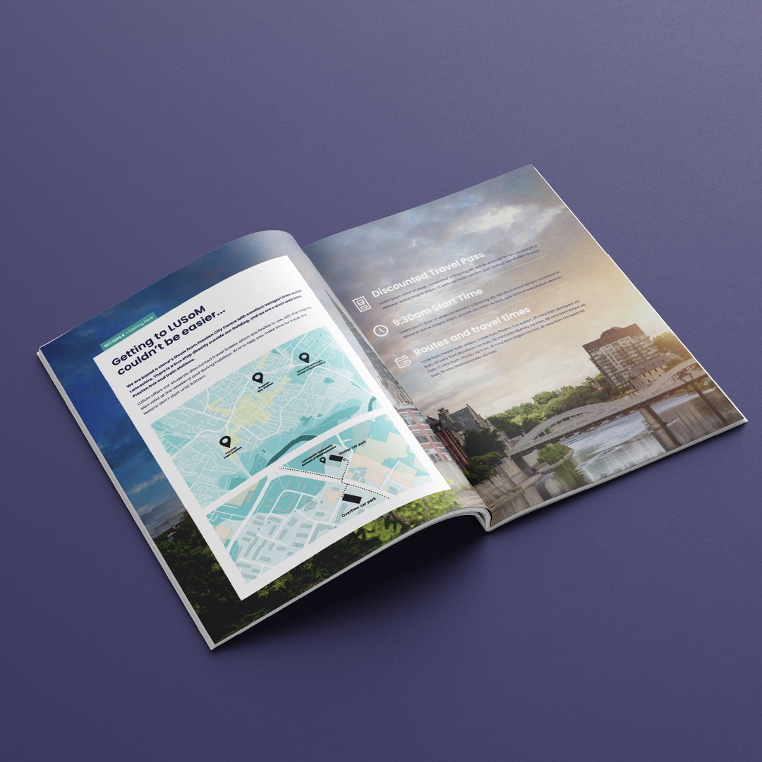 LUSoM graphic design project brochure